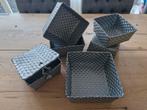 Manden set Handed By, zilver grijs, Huis en Inrichting, Ophalen of Verzenden, Zo goed als nieuw, Vierkant, Mand