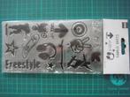 Nieuwe clear stamp met acrylblok - Skater, Ophalen of Verzenden, Nieuw, Overige thema's, Overige typen