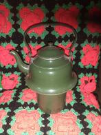 Vintage groene emaille theepot, Antiek en Kunst, Antiek | Emaille, Ophalen of Verzenden