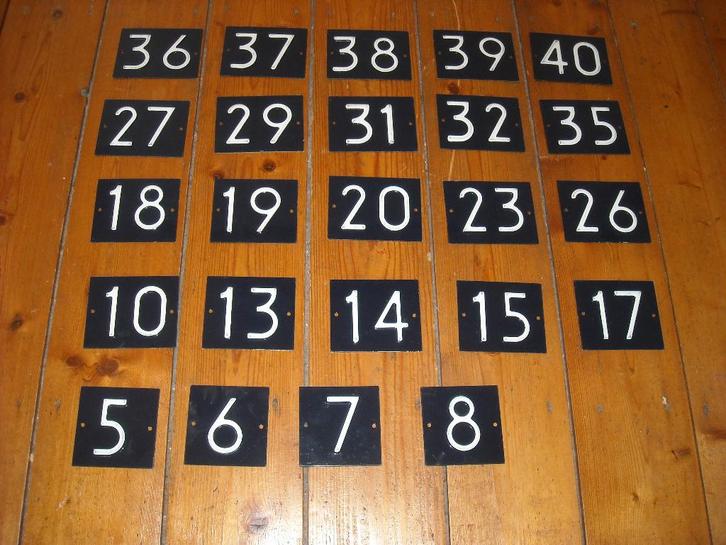 huisnummer 10 17 20 29 nummer oud huis bord huisnummers, Antiek en Kunst, Antiek | Overige Antiek, Ophalen of Verzenden