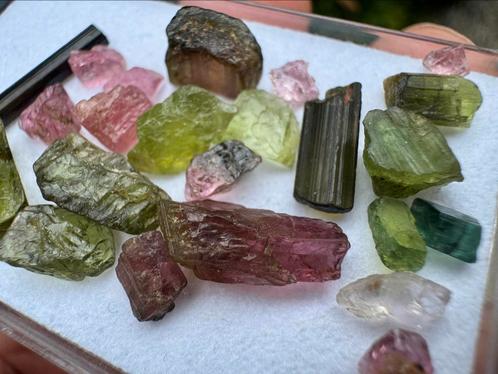 Toermalijn mix Nigeria, Verzamelen, Mineralen en Fossielen, Mineraal, Ophalen of Verzenden
