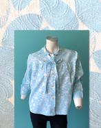 Vintage originele jaren 70 blouse baby-blauw maat 38, Gedragen, Blauw, Maat 38/40 (M), Vintage