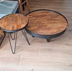 Mooie salontafel en bijzettafel., 50 tot 100 cm, Rond, Zo goed als nieuw, Minder dan 50 cm