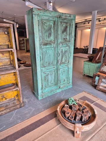 Turquoise Kast India - Boho Ibiza Stijl beschikbaar voor biedingen