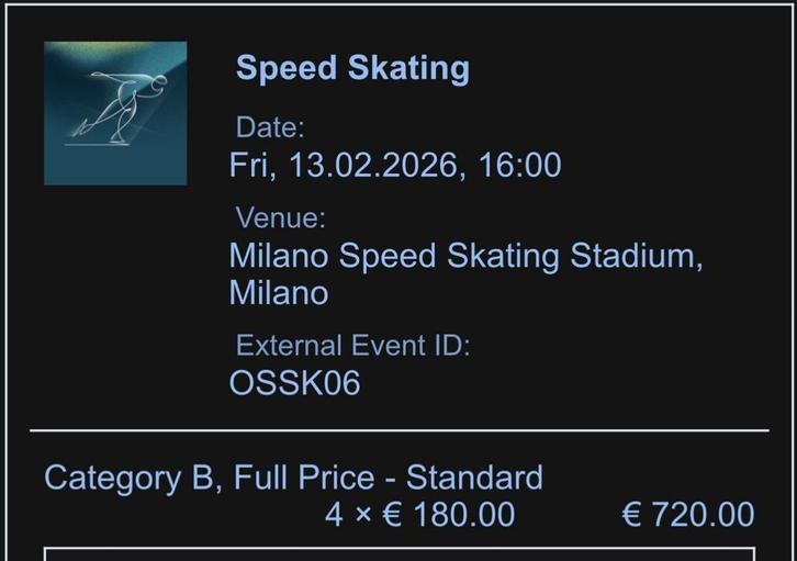 Twee schaatstickets Olympische Spelen, Tickets en Kaartjes, Sport | Schaatsen, Twee personen, Februari