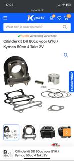 Cilinder DR 80cc voor GY6/Kymco 50cc 4 takt 2V, Ophalen, Zo goed als nieuw