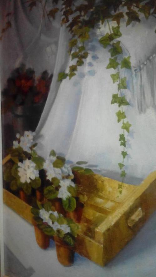 Olieverf schilderij van Pieter Vriends Stilleven in wit, Antiek en Kunst, Kunst | Schilderijen | Klassiek, Ophalen of Verzenden