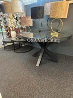 Bonito vissengraad eettafel of salontafel in het zwart new, Glas, Rond, Nieuw, Ophalen of Verzenden