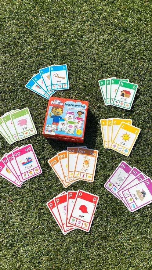 Rompompom letterkwartet, Hobby en Vrije tijd, Gezelschapsspellen | Kaartspellen, Zo goed als nieuw, Een of twee spelers, Drie of vier spelers