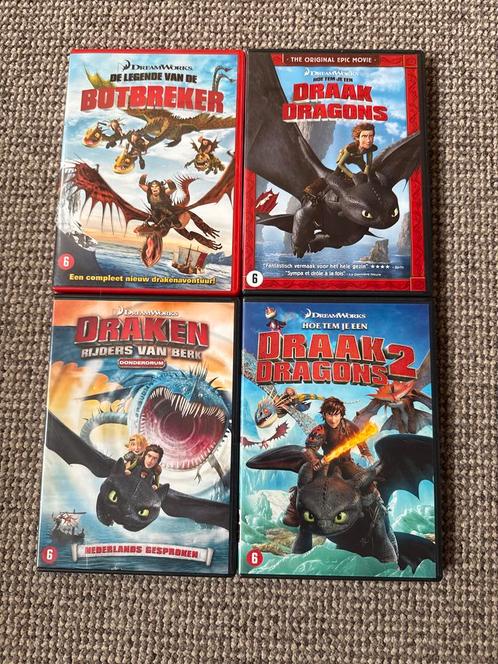 Hoe tem je een Draak - 4 dvd’s, Cd's en Dvd's, Dvd's | Kinderen en Jeugd, Gebruikt, Film, Avontuur, Vanaf 6 jaar, Ophalen of Verzenden