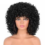 Zwarte Korte Afro Pruik Haar Dames Vrouwen Krullen Zwart, Verzenden, Nieuw, Pruik of Haarverlenging