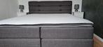 Mooie grijze boxspring met topper 160/200, Ophalen, Tweepersoons, 160 cm