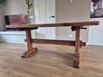 Massief eiken eettafel, Ophalen, Gebruikt, Eikenhout, 50 tot 100 cm