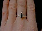 Zilveren 925 zilver ring onyx maat 16.5, 16.75, 17.5 of 18, Verzenden, Zwart, Nieuw, 17 tot 18