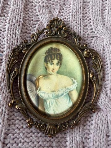 Vintage Zeefdruk Miniatuur - 13x11cm beschikbaar voor biedingen