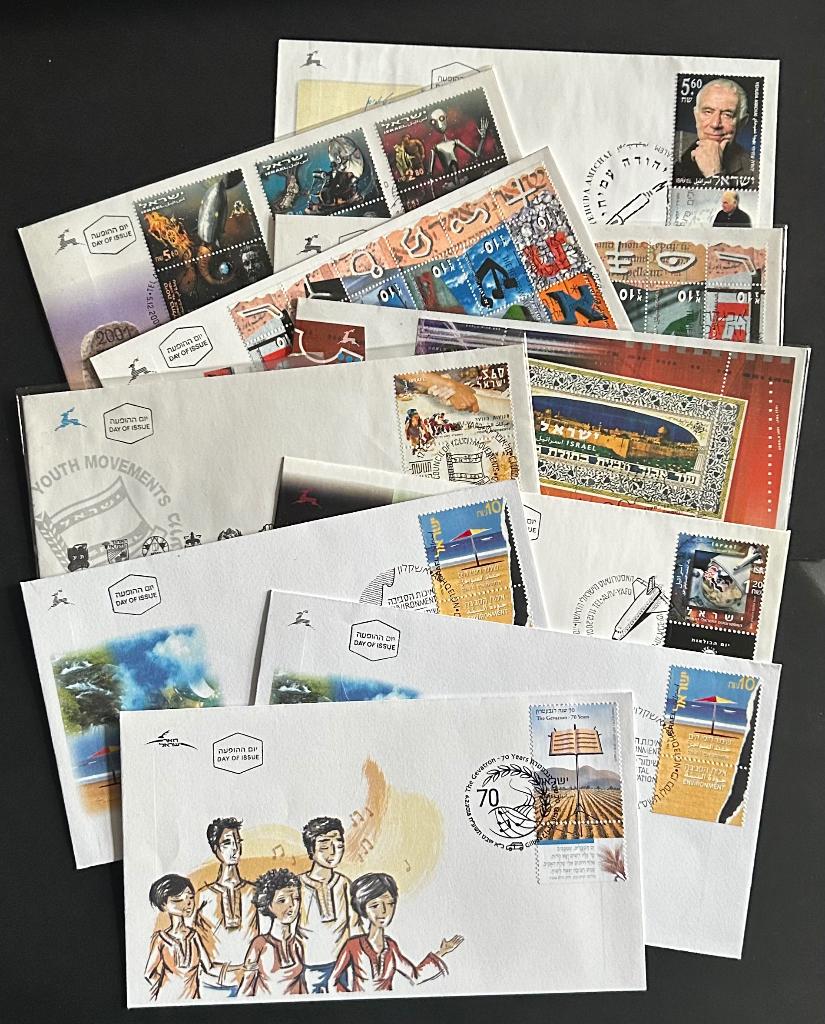 Israël | Klein restant FDC diverse jaren (vooral 2010), Ophalen of Verzenden, Gestempeld, Midden-Oosten