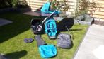 Complete kinderwagen wandelwagen Teutonia aquablauw, Kinderen en Baby's, Kinderwagens en Combinaties, Gebruikt, Combiwagen, Verstelbare duwstang