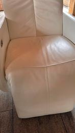 Fauteuil wit leer, Huis en Inrichting, Fauteuils, Ophalen, Gebruikt, Minder dan 75 cm, Leer