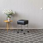 4x Montis Samba barkruk zwart leder - laag model met wiel, Niet ingevuld, Niet ingevuld, Leer, Ophalen of Verzenden