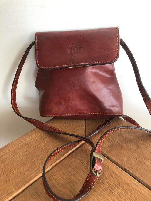 Prachtige bruin leten vintage crossbody damestas I PONTI, Sieraden, Tassen en Uiterlijk, Tassen | Damestassen, Zo goed als nieuw