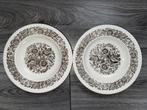 2 diepe vintage borden donkerbruin, Antiek en Kunst, Ophalen of Verzenden