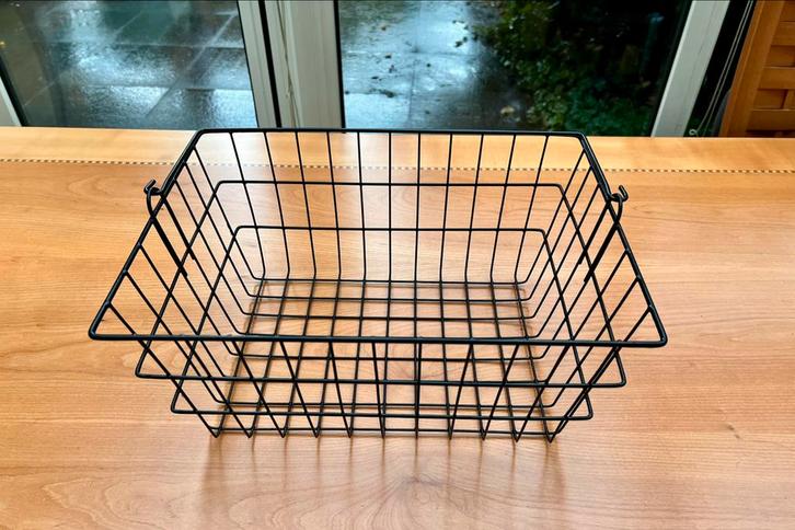 Draadstaal fiets/rollator mand + hengsel, zwart, Diversen, Rollators, Gebruikt, Ophalen of Verzenden