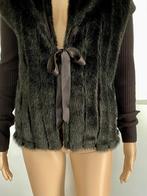 H919 Transfer maat 40=M vest met bont zwart, Maat 38/40 (M), Zwart, Ophalen of Verzenden, Zo goed als nieuw