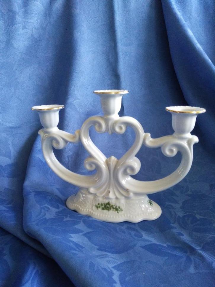 3-pits KANDELAAR 18 cm hoog, porselein van SELTMANN, Huis en Inrichting, Woonaccessoires | Kandelaars en Kaarsen, Zo goed als nieuw