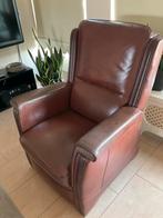 Mooie bruin lederen fauteuil, Huis en Inrichting, Fauteuils, Ophalen, Gebruikt, 50 tot 75 cm, Leer