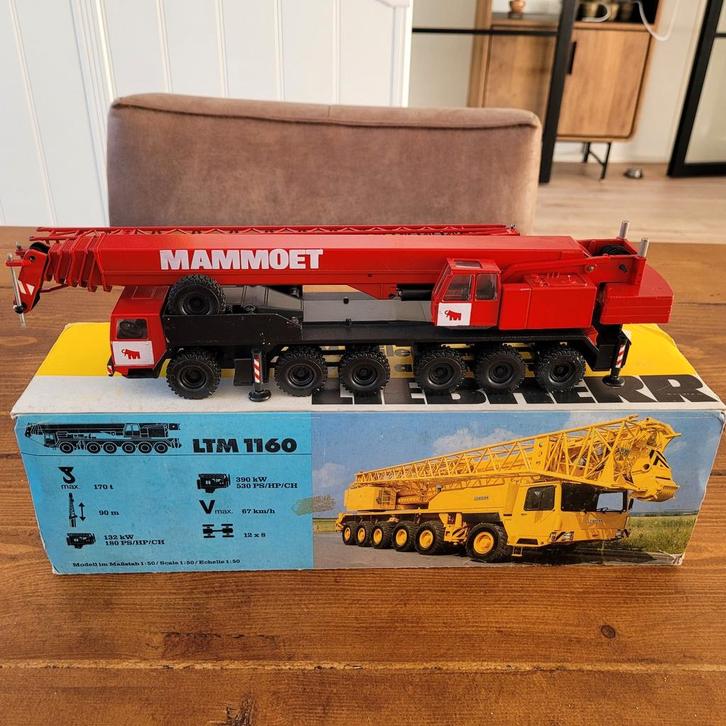 Liebherr ltm 1160 Mammoet Conrad, Hobby en Vrije tijd, Modelauto's | 1:50, Zo goed als nieuw, Hijskraan, Tractor of Landbouw, Conrad