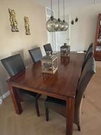 Eettafel met 6 stoelen, Ophalen, Gebruikt, 100 tot 150 cm, 200 cm of meer