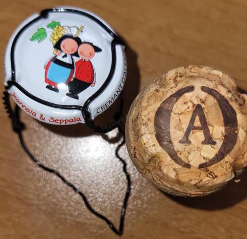 Capsule & kurk Crémant Alsace van VIGNERONS wit&zwart nr 70g, Verzamelen, Wijnen, Nieuw, Overige typen, Frankrijk, Ophalen of Verzenden