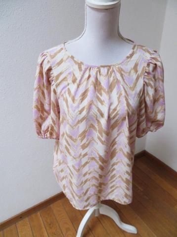 J42 VERO MODA nieuw blouse shirt beige lila L 42/44	 beschikbaar voor biedingen