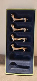 Set van 4 vintage teckel bestekhouders, Ophalen of Verzenden, Gebruikt, Zilver, Los bestek