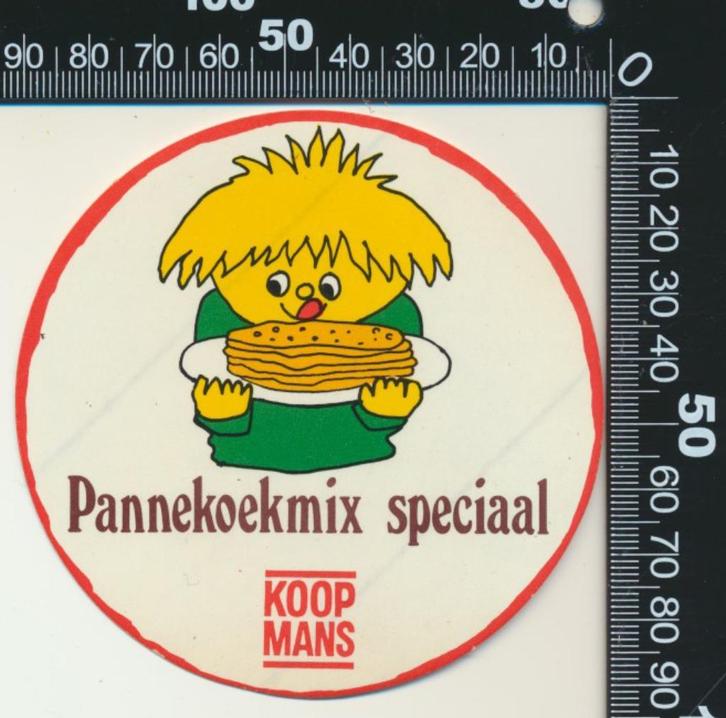 Sticker: Koopmans - Pannekoekmix Speciaal, Verzamelen, Stickers, Zo goed als nieuw, Bedrijf of Vereniging, Ophalen of Verzenden