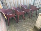 4 stoelen Bordeaux van kwantum, Tuin en Terras, Tuinstoelen, Ophalen, Gebruikt