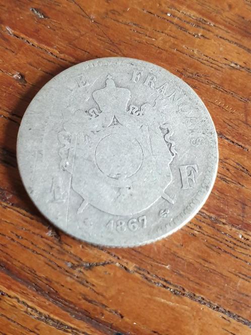 Frankrijk, 1 franc 1867, zilver (1), Postzegels en Munten, Munten | Europa | Niet-Euromunten, Frankrijk, Zilver, Ophalen of Verzenden