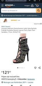 Nieuwe Bachata/Kizomba dansschoenen mt 37, Ophalen of Verzenden, Nieuw, Zwart, Dansschoenen