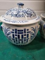 potten/ gemberpotten  bleu en white chinese 2 stuks, Huis en Inrichting, Ophalen of Verzenden