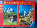 Ravensburger puzzel.  Europese bergen. 2 x 1000 stukjes., Ophalen of Verzenden, 500 t/m 1500 stukjes, Legpuzzel, Zo goed als nieuw