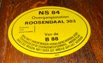 Sticker ~ NS 84 Overgangsstation Roosendaal 303 van de B 88, Ophalen of Verzenden, Zo goed als nieuw, Overige typen