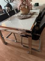 Eettafel met 6 stoelen...., Ophalen, Overige materialen, 100 tot 150 cm, Zo goed als nieuw