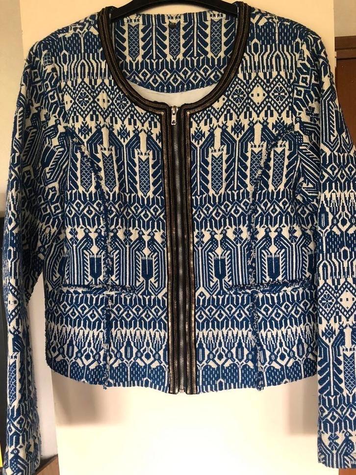 Dikke Traditionele stof+gevoerd Jasje/Vest. Uniek. M 42-44., Kleding | Dames, Jasjes, Kostuums en Pakken, Zo goed als nieuw, Maat 42/44 (L)