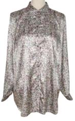 Erfo satijnen blouse, zilver/grijs, Mt. XL, Overige kleuren, Verzenden, Maat 46/48 (XL) of groter, Zo goed als nieuw