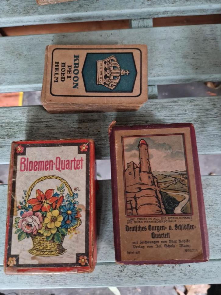 Oude kwartetten in doos, Verzamelen, Poppenhuizen en Toebehoren, Ophalen of Verzenden