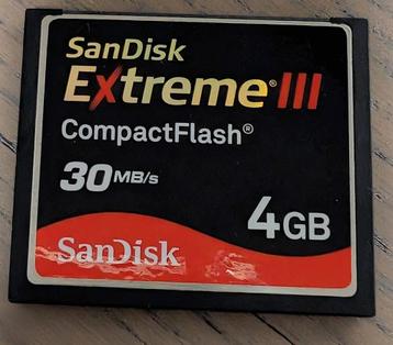 CompactFlash 2x Sandisk 30mb/s en 1x Kingston 3x4Gb beschikbaar voor biedingen