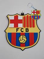 Uniek 3d Fc Barcelona logo met sleutelhanger, Ophalen of Verzenden, Nieuw, Buitenlandse clubs, Beeldje of Poppetje