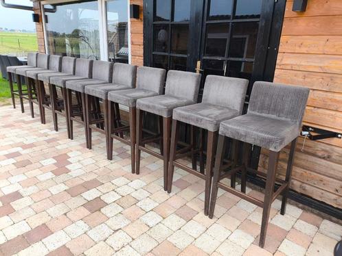 Barkrukken 'De Arend' horeca grijs degelijk en stabiel 11st., Huis en Inrichting, Barkrukken, Gebruikt, 60 tot 90 cm, Hout, 5 krukken of meer