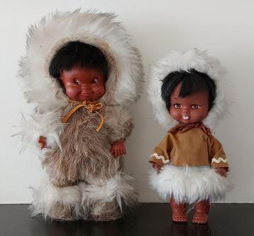 Vintage 2 poppen origineel Inuit Eskimo ´60s beschikbaar voor biedingen