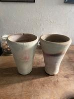 3 mooie hoge terracotta kruik vazen bloempotten, Tuin en Terras, Rond, Ophalen of Verzenden, Zo goed als nieuw, Aardewerk